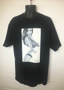 V-SUAL-Men-039-s-Black-Short-Sleeve-T-Shirt-Visual-Sexy-Model-Lingerie-Babe-Sz-XL