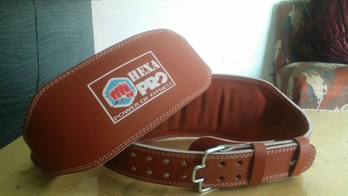BROWN Weight lifting bodybuilding back support weightlifting Leather Belt 6" - Picture 4 of 13