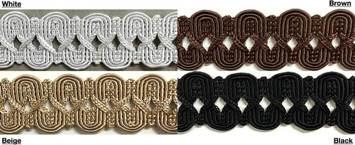 1-1/8" Large Scroll Gimp Braid Trimming - 6 Continuous Yards! - Picture 1 of 9