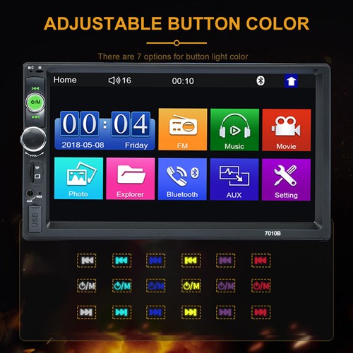 7 Zoll Doppel DIN Auto MP5 Stereo Payer Touchscreen USB Bluetooth Spiegel Link Radio - Bild 10 von 10