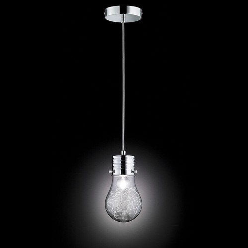 Hängelampe Pendelleuchte Pendellampe Glas Glühbirne Drahtgeflecht Flurleuchte - Bild 9 von 9