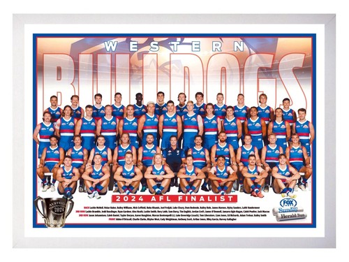 Framed 2024 Western Bulldogs AFL Finalists Football Poster - 62cm x 44.5cm - Bild 2 von 4