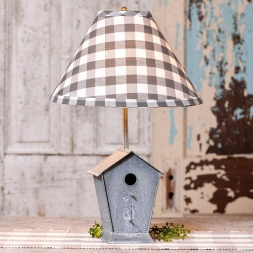 Birdhouse Lamp With Shade in weathered tin - Picture 2 of 2