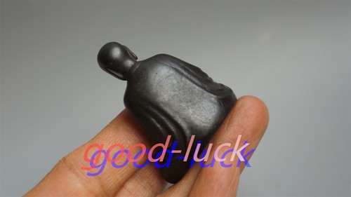 1.77" Old Chinese Tibetan Buddhism Black Iron ksitigarbha bodhisattva Statues - Picture 7 of 10