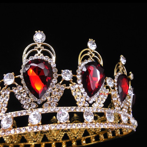 Corona redonda de 6,7"" de ancho cristal grande oro rey reina boda baile de graduación reina princesa - Imagen 43 de 50