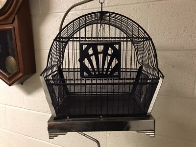 ロイズ　アンティークス　バードゲージ ANTIQUE VTG ART DECO CHROME BIRD CAGE ON STAND 63” TALL