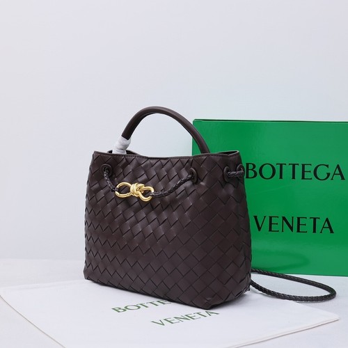 Bottega Veneta Women's Woven Andiamo Chocolate Brown Handbag - Picture 3 of 9