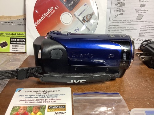 MT786 JVC Everio(Blue) GZ-E100AU Full HD Video Camcorder W/Cables Tested - Picture 5 of 14