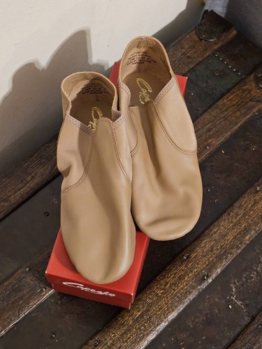 Capezio E Series Slip On Jazz Dance Shoe Leather Carmel Tan EJZA Adult - Picture 3 of 5