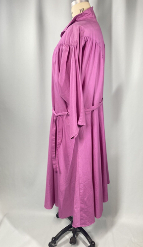 Vintage Dress PLUS WOMENS SIZE 28 30 4XL purple shirt waist 80s cotton retro - Picture 6 of 8