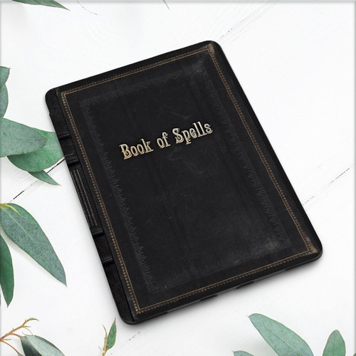 Black Vintage Book Of Spells Case For iPad 10.2 Pro 12.9 11 9.7 Air 4 5 Mini - Picture 5 of 6