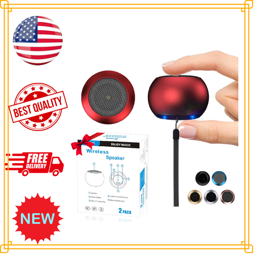 2er Pack Tragbarer Mini Lautsprecher Bluetooth Tiny Speaker Wireless Micro Speaker