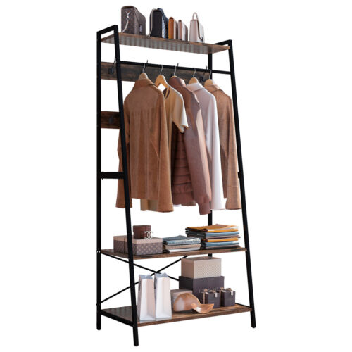 Freestanding Entry Coat Stand Hall Tree Shoe Rack Scarf Bag Hanger Open Wardrobe - Picture 11 of 12