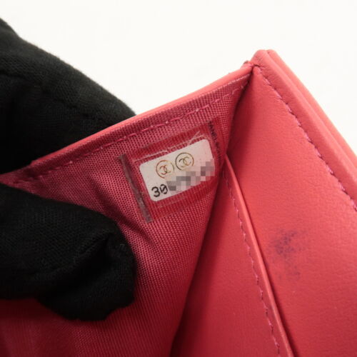 Authentische Chanel Matelasse Lammfell kleine dreifach faltbare Geldbörse pink AP1789 gebraucht kostenloser Versand - Bild 23 von 23