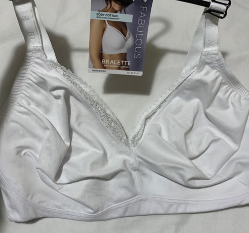M&S BODY COOL COMFORT COTTON MIX FULLCUP BRALETTE INNER Support In WHITE 40GG - Picture 6 of 9