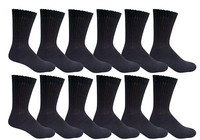 3-6-12 Pairs Men's Plain Solid Sports Athletic Work Crew Socks Size 9-11 10-13 12