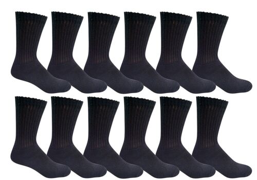 3-6-12 Pairs Men's Plain Solid Sports Athletic Work Crew Socks Size 9-11 10-13 - Picture 5 of 39