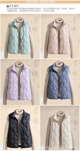 Down Jacket Women 2024 Autumn Winter Stand-up Collar Vestwhite Duck Down Coat - Bild 10 von 17