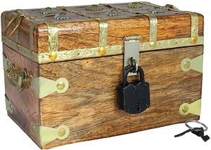toy treasure chest with lock