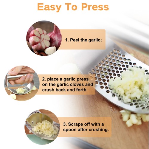 316 Stainless Steel Garlic Press Rocker Set-Premium Garlic Mincer Garlic Crusher - Picture 2 of 7