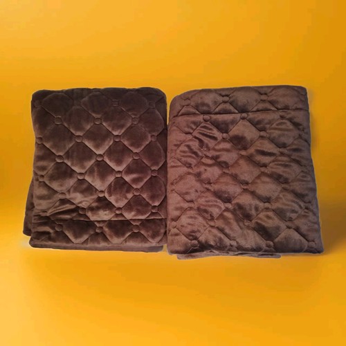 Vintage Brown Quilted Pillow Shams (2) King
