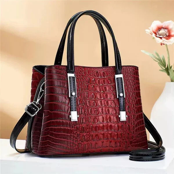 Nuevo Bolso de Mano para Damas Bolso de Trabajo Mujeres Textura Imitación Cuero Moda Bolso de Hombro Foto 4 de 4