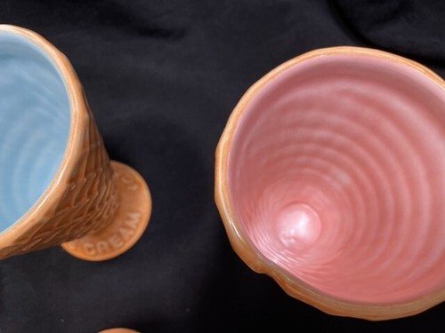 William Sonoma Ice Cream Waffle Cond Cup set pastel interior - Picture 5 of 8