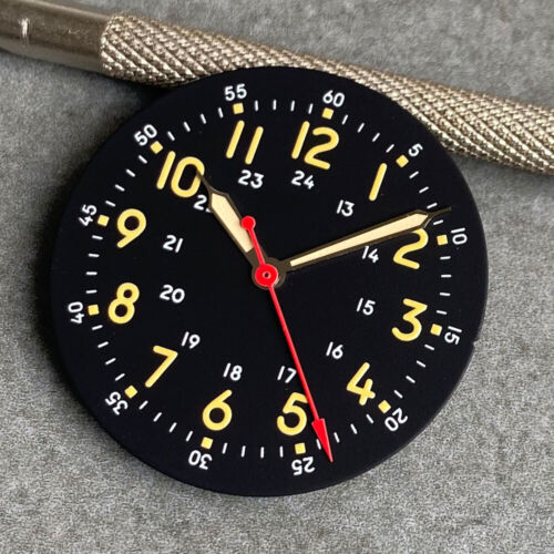 Brownish Red Field Watch Dial 29mm Luminous Marks Fit NH35 NH36 NH38 ETA 2824 PT - Picture 23 of 24