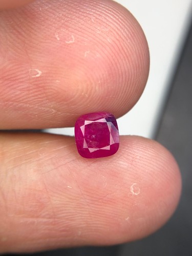 1.25 Cts Natural Untreated Ruby Pinkish Red Color Cushion Shape From Afghanistan - Picture 9 of 9