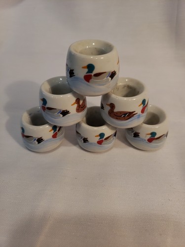 Funny Design~West Germany~6 Mini Tapered Candle Holders~Mallard Ducks(B1) - Picture 1 of 6