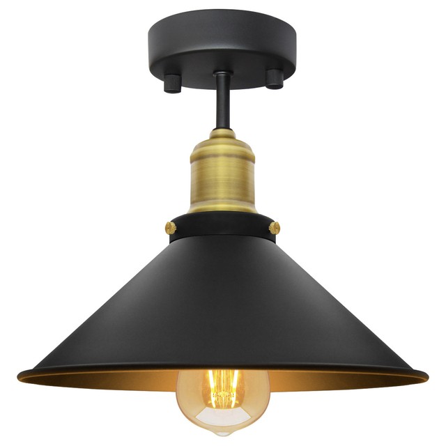 Vintage Flush Mount Ceiling Lampshade Black Metal Antique Modern Vintage Flush Mount Br Black Scone Ceiling Light Shade M010