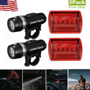 Waterproof 5 LEDs Lamp Bike Bicycle Front Head Light /& Rear Safety Flashlight US