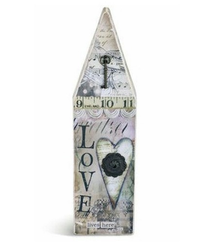 Escultura de yeso DEMDACO "Love" Memory House Patchwork - Imagen 1 de 2