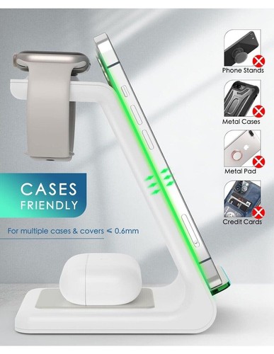 Wireless Charging Station, 3 in 1 Fast Desk Charging Station , - 第 3/7 張圖片