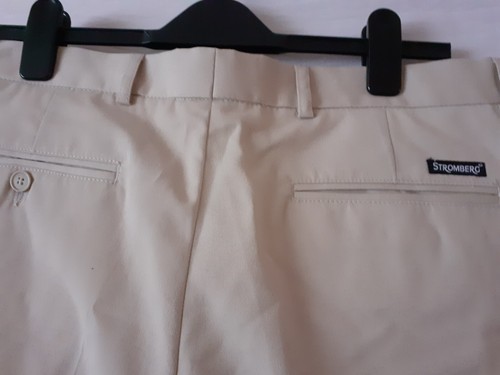 Mens Pale Beige STROMBERG Polycotton Golfing Trousers. 34R. 29.5 Inch Leg. - Picture 7 of 7