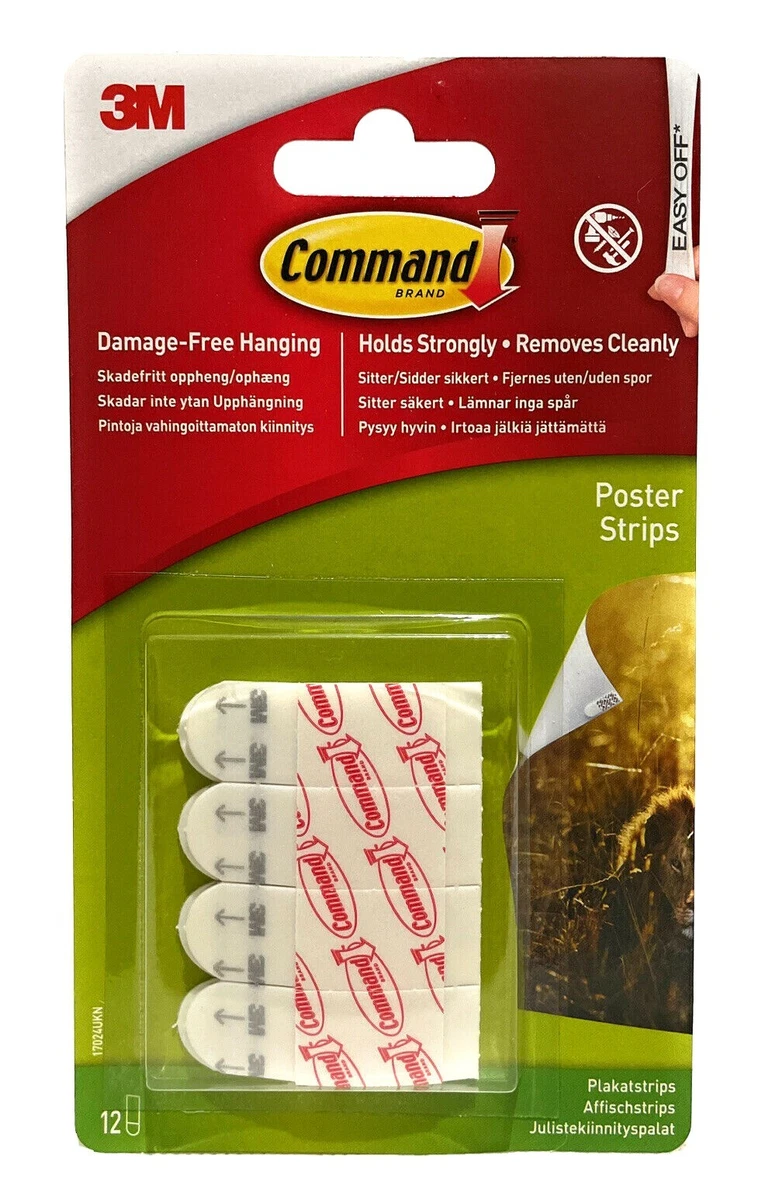 3M COMMAND Poster Hanging Strips Damage Free Poster Picture Strips