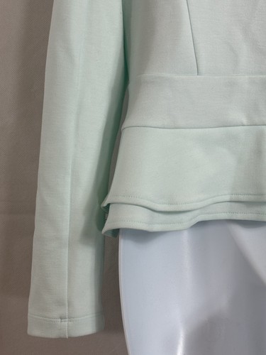 NWTs Mossimo Size L Mint Green Zip Up Sweatshirt Jacket Layered Peplums Lng Slve - Picture 11 of 16