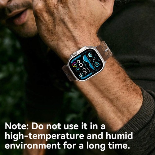 Natural Wood Stainless Steel Metal Strap For Apple Watch Strap Ultra 49 45 44 42 - Picture 18 of 23