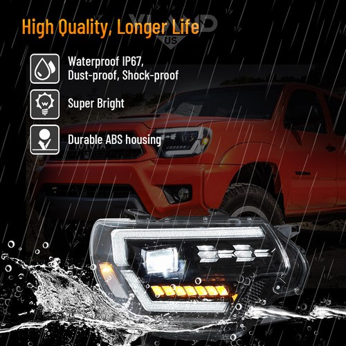 VLAND LED Headlights for 2012-2015 Toyota Tacoma Startup&Sequential Indicator - Picture 12 of 18