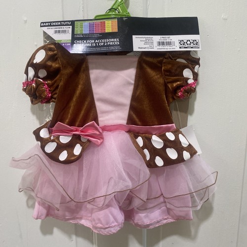 Baby Deer Tutu Costume Girl Infant Toddler Size 6-12 Mos Halloween Complete - Picture 3 of 4