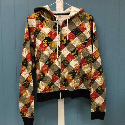 Pepe London gold emblem $ print satin lined hoodie zip u jacket juniors size XL - Picture 2 of 8