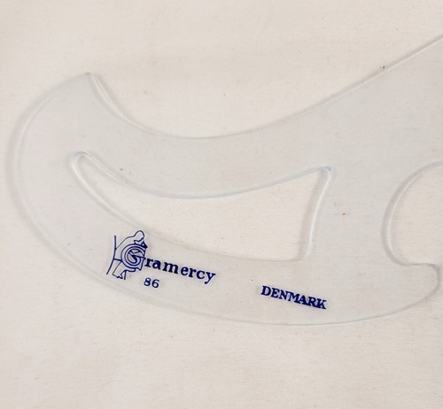 Vintage Gramercy 81 Denmark 1980's clear plastic drafting tool, French Curve - Picture 3 of 3