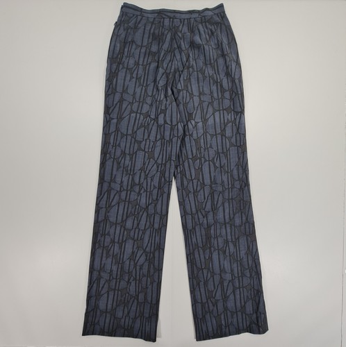 Missoni Womens Trousers Navy Blue IT 42 Straight Leg Wool Pants High Waist - Picture 7 of 11