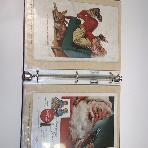Lot Of 22 Coca Cola Original Santa Claus Ads 40s 50s 60s Mounted Magazine Cutout - Picture 12 of 19