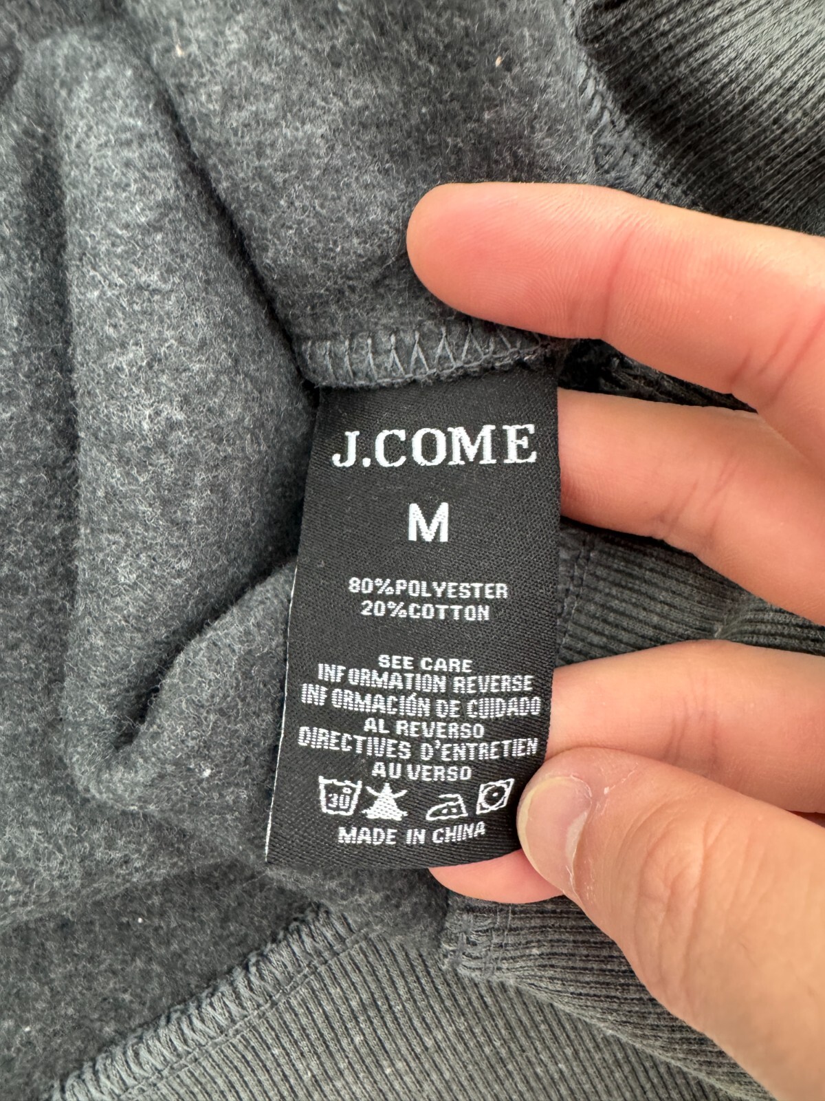 J.Come Heather Gray Pullover Hoodie Mens Size Medium