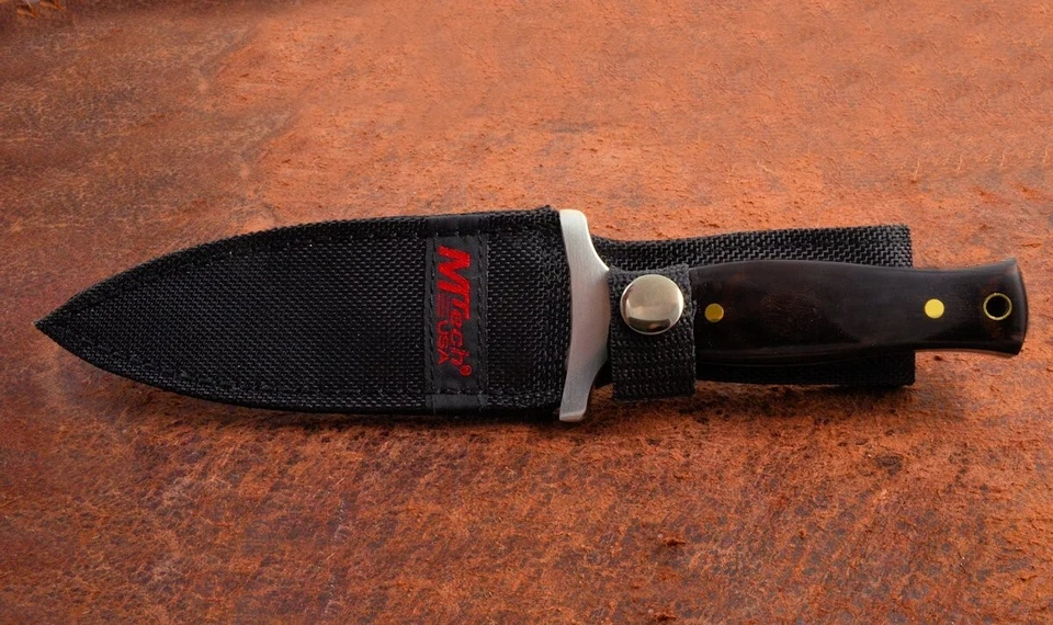 MTech 9” Tactical Titanium Boot Dagger Knife w/Hardwood Handle & Black Sheath - Image 4 of 4