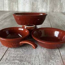 TS&T & Homer Laughlin Genuine Oven Serve Ware Vintage Dishes Brown