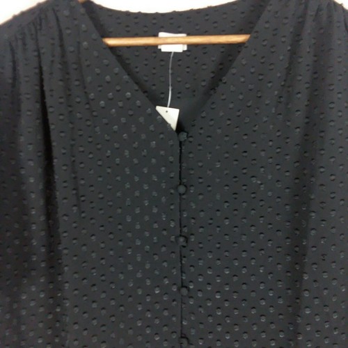 NEU $ 89 Chico's Top schwarz Shirt Clip Punkte Volantärmel Bluse Damengröße 4 - Bild 2 von 8