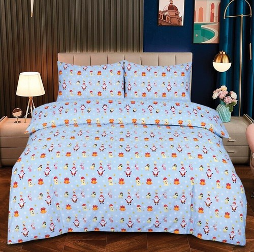 Christmas Duvet Cover Set Reversible Quilt XMAS Bedding Single Double King Size - Picture 7 of 15