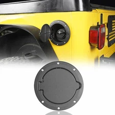 Aluminum Fuel Filler Door Gas Tank Cap Cover Lid for Jeep Wrangler TJ 1997-2006